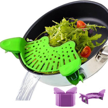 Load image into Gallery viewer, Universal Silicone Clip-on Pan Pot Strainer Anti-spill Pasta Pot Strainer Food Grade Rice Fruit Colander Strainer Kitchen Gadgets