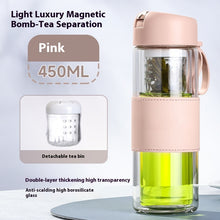 Load image into Gallery viewer, Magnetic Bomb Tea Cup Double Layer Glass Cup Upscale Portable One-click Ejection