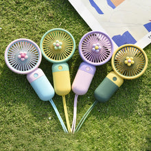 Load image into Gallery viewer, Handheld Makeup Fan – Portable, Rechargeable Beauty Fan for Quick Drying and Cooling