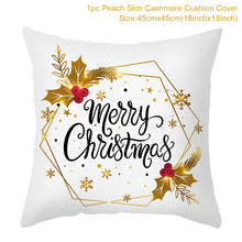 Load image into Gallery viewer, Gold Accented Christmas Printed Throw Pillow – Festive and Elegant Holiday Décor