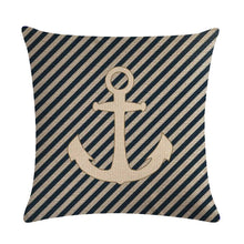 Load image into Gallery viewer, Nautical Anchor Themed Pillow Cover – Stylish Coastal Decorative Throw Pillow Case for Home Décor