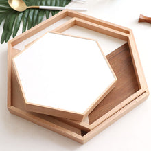 Load image into Gallery viewer, Hexagon Wooden Tray – Stylish and Versatile Decorative Tray for Home and Kitchen