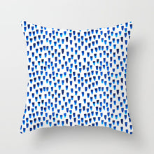 Load image into Gallery viewer, Artistic Blue Print Abstract Pillow Cover – Modern Decorative Throw Pillow Case for Home Décor