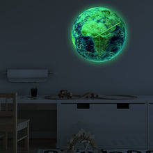 Load image into Gallery viewer, Luminous Earth Wall Clock – Glow-in-the-Dark Decorative Clock for Modern Home Décor