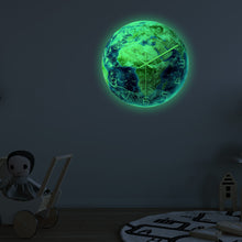 Load image into Gallery viewer, Luminous Earth Wall Clock – Glow-in-the-Dark Decorative Clock for Modern Home Décor