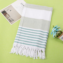 Load image into Gallery viewer, Luxurious Cotton Striped Beach Towel – Soft, Absorbent, and Stylish for Beach and Pool