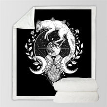 Load image into Gallery viewer, Wolf And Galaxy Pattern Throw Blanket