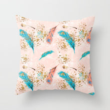 Load image into Gallery viewer, Peacock Feather Peach Skin Pillowcase