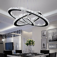 Load image into Gallery viewer, Stainless Steel Ring Simple Crystal Chandelier