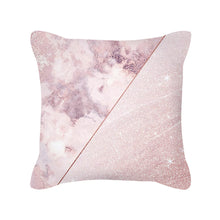 Load image into Gallery viewer, Rose Gold Pink Geometric Square Throw Pillow Cover