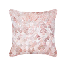 Load image into Gallery viewer, Rose Gold Pink Geometric Square Throw Pillow Cover