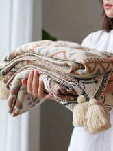 Load image into Gallery viewer, Acrylic Knitted Bohemian Shawl Blanket – Cozy and Stylish Boho Throw for Home and Outdoors