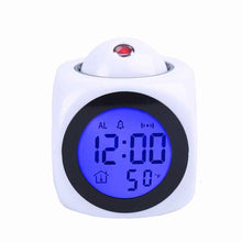 Load image into Gallery viewer, LED Projection Alarm Clock – Multifunctional Digital Clock with Ceiling Projection, Temperature Display, and Dual Alarms