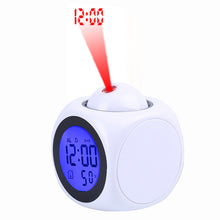 Load image into Gallery viewer, LED Projection Alarm Clock – Multifunctional Digital Clock with Ceiling Projection, Temperature Display, and Dual Alarms