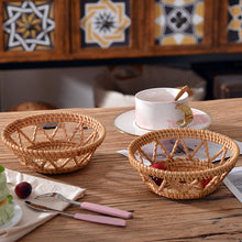 Load image into Gallery viewer, Autumn Rattan Woven Snack Bowl – Handcrafted Decorative Serving Bowl for Home and Entertaining