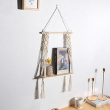 Load image into Gallery viewer, Bohemian Style Tapestry Shelf – Unique Wall-Mounted Storage and Decor Solution