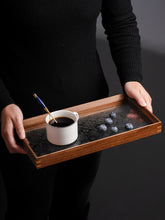 Load image into Gallery viewer, Household Wooden Glass Tray – Elegant and Versatile Serving and Decorative Tray