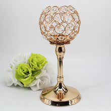 Load image into Gallery viewer, Luxurious Golden Crystal Candle Holder – Elegant Decorative Accent for Home and Events