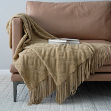 Load image into Gallery viewer, Jacquard Knitted Bed Tail Winter Blanket – Luxuriously Soft and Warm Blanket for Ultimate Comfort