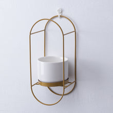 Load image into Gallery viewer, Oval Iron Frame Ceramic Flower Pot Shelf