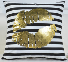 Load image into Gallery viewer, Black, White, and Gold Throw Pillow – Luxurious Decorative Pillow for Modern Home Décor