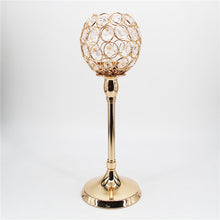 Load image into Gallery viewer, Luxurious Golden Crystal Candle Holder – Elegant Decorative Accent for Home and Events