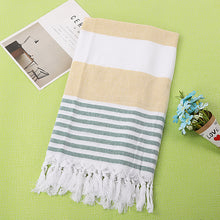 Load image into Gallery viewer, Luxurious Cotton Striped Beach Towel – Soft, Absorbent, and Stylish for Beach and Pool