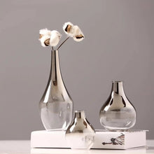 Load image into Gallery viewer, Elegant Silver Rose Vase – Luxurious Decorative Flower Vase for Home and Event Décor