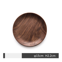 Load image into Gallery viewer, Black Walnut Round Breakfast Tray – Elegant and Durable Serving Tray for Home and Kitchen
