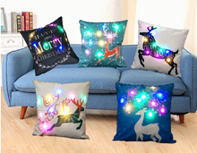 Load image into Gallery viewer, LED Christmas Throw Pillow Covers – Festive and Illuminated Decorative Pillowcases for Holiday Home Décor