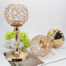 Load image into Gallery viewer, Luxurious Golden Crystal Candle Holder – Elegant Decorative Accent for Home and Events