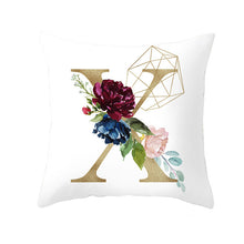 Load image into Gallery viewer, Geometric Golden Letter Pillowcase – Luxurious Decorative Pillow Cover for Modern Home Décor
