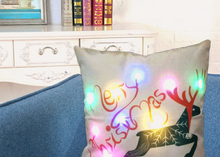 Load image into Gallery viewer, LED Christmas Throw Pillow Covers – Festive and Illuminated Decorative Pillowcases for Holiday Home Décor