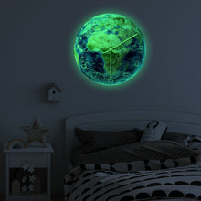 Load image into Gallery viewer, Luminous Earth Wall Clock – Glow-in-the-Dark Decorative Clock for Modern Home Décor