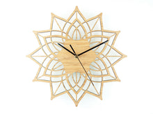 Load image into Gallery viewer, Natural Wood Lotus Wall Clock – Elegant and Eco-Friendly Timepiece for Home Décor