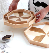 Load image into Gallery viewer, Octagon Wooden Tray – Elegant and Versatile Serving and Decorative Tray for Home and Kitchen