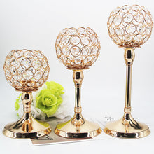 Load image into Gallery viewer, Luxurious Golden Crystal Candle Holder – Elegant Decorative Accent for Home and Events