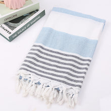 Load image into Gallery viewer, Luxurious Cotton Striped Beach Towel – Soft, Absorbent, and Stylish for Beach and Pool