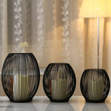 Load image into Gallery viewer, Mediterranean Wrought Iron Bird Cage Candle Holder – Elegant Decorative Accent for Home and Garden