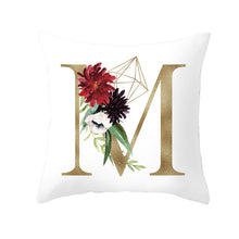 Load image into Gallery viewer, Geometric Golden Letter Pillowcase – Luxurious Decorative Pillow Cover for Modern Home Décor