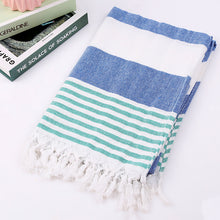 Load image into Gallery viewer, Luxurious Cotton Striped Beach Towel – Soft, Absorbent, and Stylish for Beach and Pool