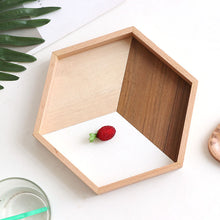Load image into Gallery viewer, Hexagon Wooden Tray – Stylish and Versatile Decorative Tray for Home and Kitchen