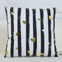 Load image into Gallery viewer, Black, White, and Gold Throw Pillow – Luxurious Decorative Pillow for Modern Home Décor