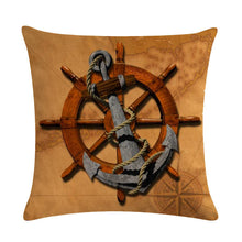 Load image into Gallery viewer, Nautical Anchor Themed Pillow Cover – Stylish Coastal Decorative Throw Pillow Case for Home Décor