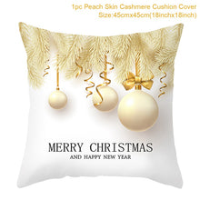 Load image into Gallery viewer, Gold Accented Christmas Printed Throw Pillow – Festive and Elegant Holiday Décor