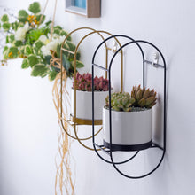 Load image into Gallery viewer, Oval Iron Frame Ceramic Flower Pot Shelf