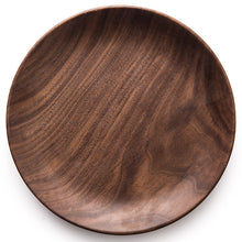 Load image into Gallery viewer, Black Walnut Round Breakfast Tray – Elegant and Durable Serving Tray for Home and Kitchen