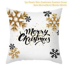 Load image into Gallery viewer, Gold Accented Christmas Printed Throw Pillow – Festive and Elegant Holiday Décor
