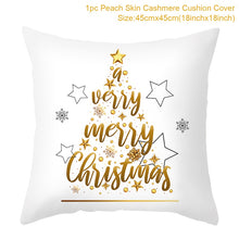Load image into Gallery viewer, Gold Accented Christmas Printed Throw Pillow – Festive and Elegant Holiday Décor