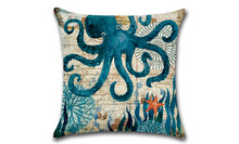 Load image into Gallery viewer, Marine Life Pillow – Ocean-Themed Decorative Throw Pillow for Coastal Home Décor